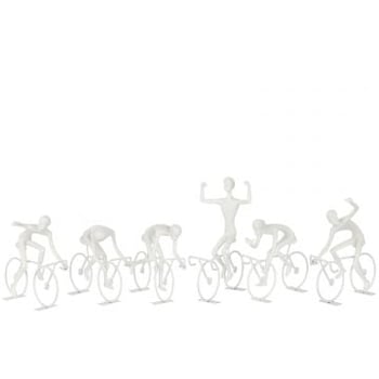 Cyclistes poly blanc large assortiment de 6