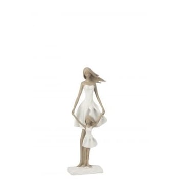 Mere et fille resine blanc/taupe small