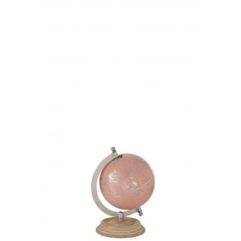Mappemonde sur pied rose clair/doré small