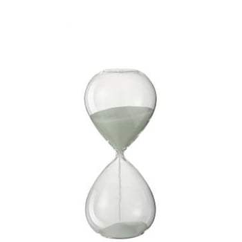 Sablier decoratif verre/sable blanc medium