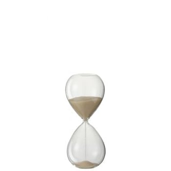 Sablier decoratif verre/sable beige small