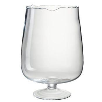Photophore bord irregulier verre transparent large