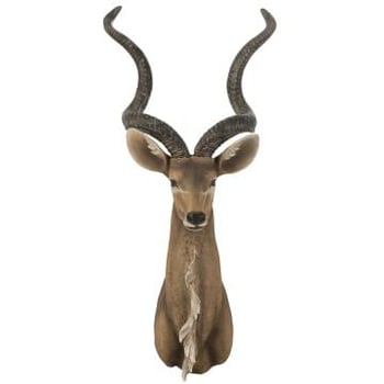 Tête antilope poly brun