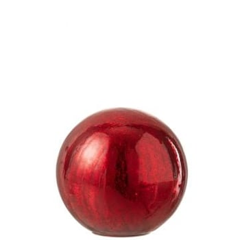 Boule led verre rouge large