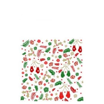 Paquet 12 serviettes fond noel papier mix large