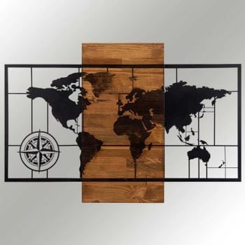 Enzo Accessoire mural décoratif en bois | Cadre en bois | 85 x 58 cm