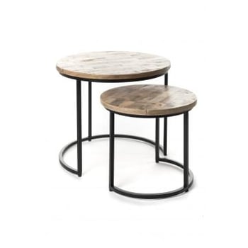 Lot de 2 tables d'appoint Linus - bois/métal