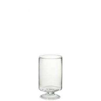 Photophore sur pied rond verre transparent small