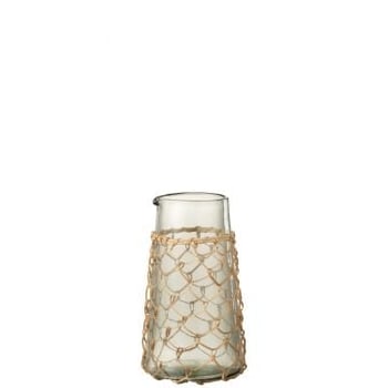 Carafe tricot verre/rotin transparent