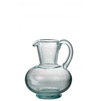 Carafe boule verre bleu clair