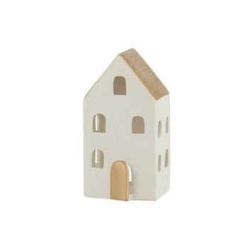 Maison porcelaine or/blanc large