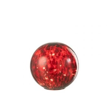 Boule led verre tache rouge/noir
