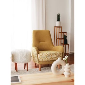 Atelier Del Sofa Wing Chair - Structure 100% bois - Jaune