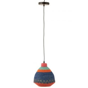 Lampe suspendue lignes+zigzag bas jonc de mer mix