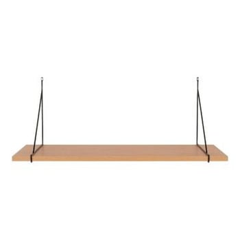 Etagère murale moderne Chiba - Naturel/Noir - 80x29 cm