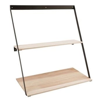 Etagère murale Bern - Naturelle | Acier et bois de pin | 50x21x52 cm
