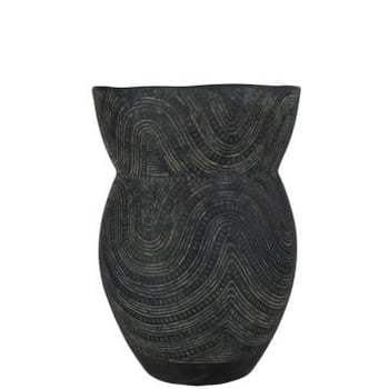 Vase cercle ciment noir/marron