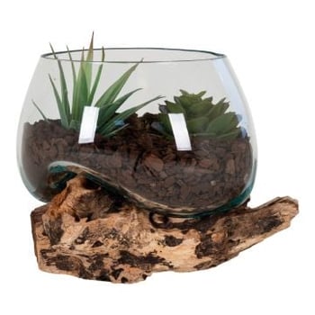 Objet décoratif San Marino | Teck et Verre