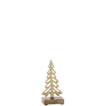 Arbre sur pied aluminium/bois or small