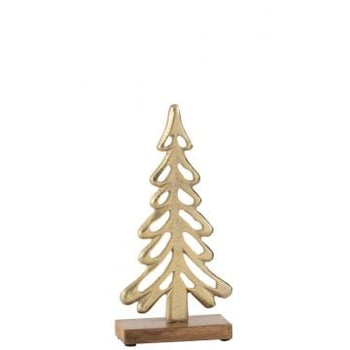 Arbre sur pied aluminium/bois or large