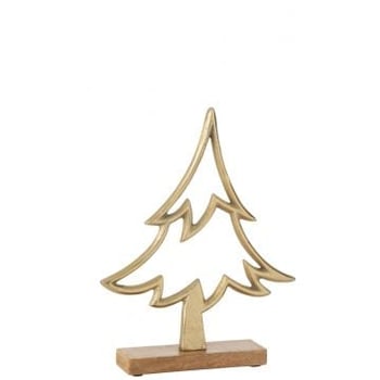 Sapin sur pied aluminium/bois or large