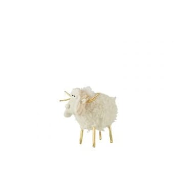 Renne bonnet textile creme/or small