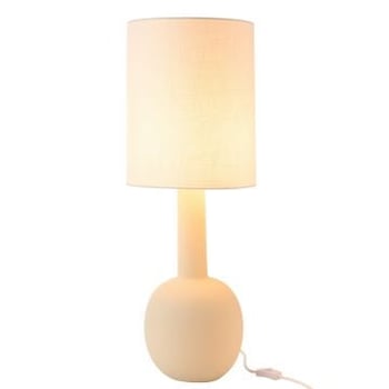 Lampe abat-jour pierre beige/blanc
