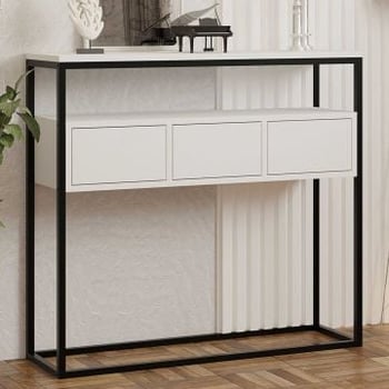 Console moderne blanche | 18mm d'épaisseur | 100% mélaminé | 100x90x29cm