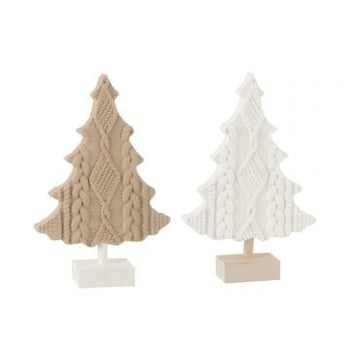 Sapin tricot resin blanc/beige assortiment de 2