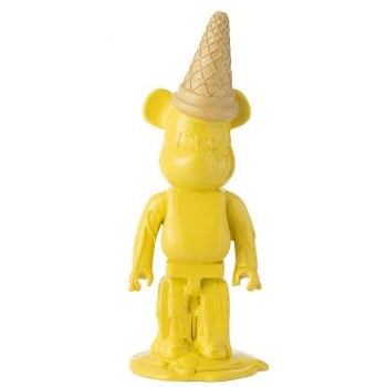 Ours cornet glace resine jaune