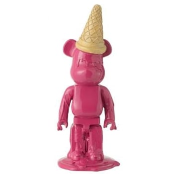Ours cornet glace resine fuchsia