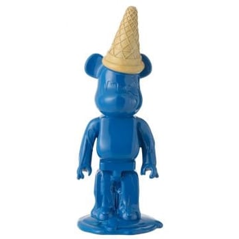 Ours cornet glace resine bleu