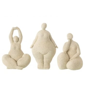 Femmes modernes resine beige large assortiment de 3