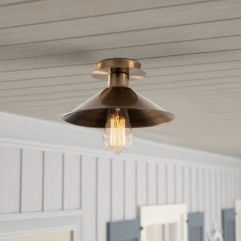 Lustre épuré et contemporain - couleur vintage | 24cm de diamètre, 12cm de hauteur | CORPS METALLIQUE