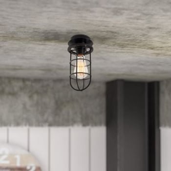 Lustre épuré et contemporain | 12cm de diamètre | Noir | CORPS METALLIQUE