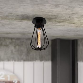 Lustre noir épuré et contemporain | 15cm de diamètre | Luminaire décoratif moderne