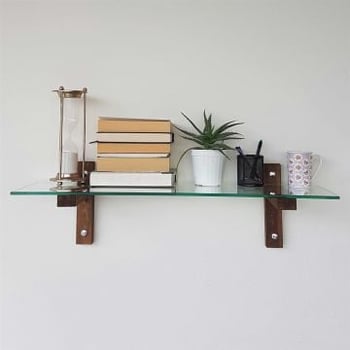 Etagère murale Locelso | 100% verre trempé | Noyer