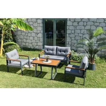 Woody Fashion Garden Lounge Set in Anthracite Grey (Ensemble de salon de jardin Woody Fashion en gris anthracite)