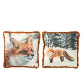 Coussin renard polyester marron/cognac large assortiment de 2