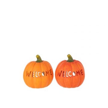 Citrouille welcome argile orange/orange foncé large assortiment de 2