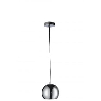 Lampe pendante boule metal argent small