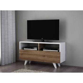 Meuble TV Furny Home | 100% mélaminé | 18mm d'épaisseur | Noyer blanc