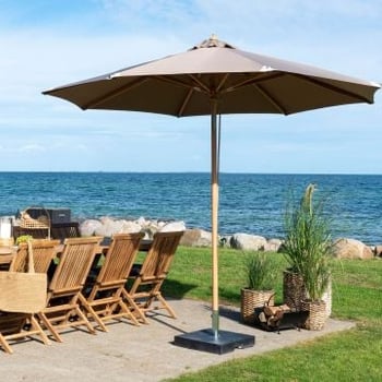 Parasol Austin - Ø300cm - inclinable - bois - taupe