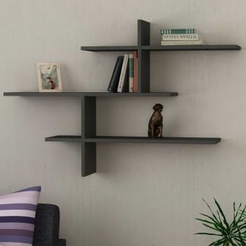 Woody Fashion Wall Shelf | Anthracite | 18mm Thickness | 123cm x 80cm