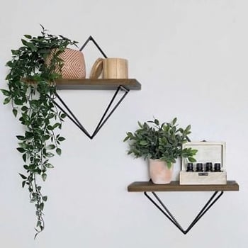 Etagère murale décorative en bois Evila Originals | Noyer Noir