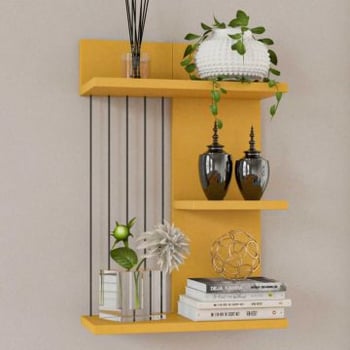 Etagère murale design Kalune | Jaune | Revêtement mélaminé | Epaisseur 18mm