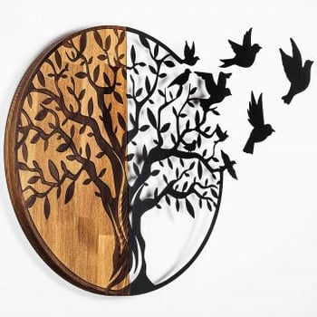 Skyler Accessoire mural décoratif en bois | Bois et métal | 92 x 3 x 71 cm