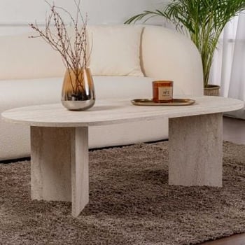 Sable Table basse | 100 % MÉLAMINE | Travertin