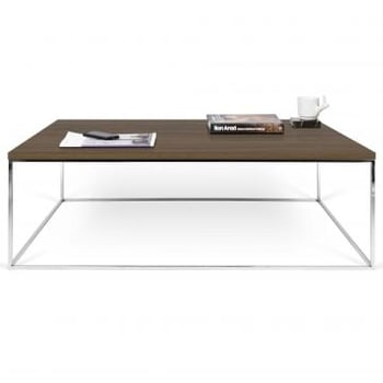 Table basse Gleam 120x75 - noyer/chrome