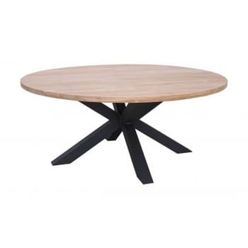 Table de jardin Feliz Ø150 - teck/noir